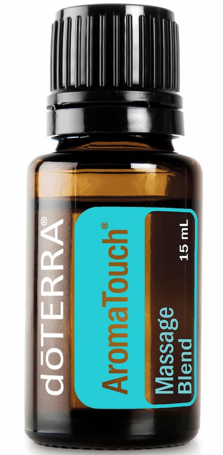 a 15ml bottle of doTERRA Aromatouch essential oil blend