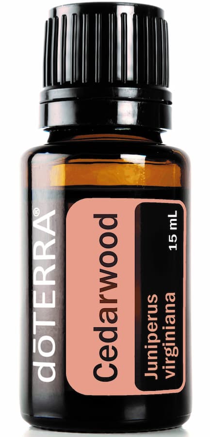 a 15ml doTERRA Cedarwood essential oil bottle