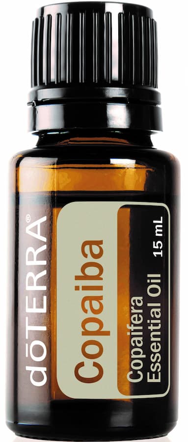 A 15ml bottle of doTERRA Copaiba essential oil
