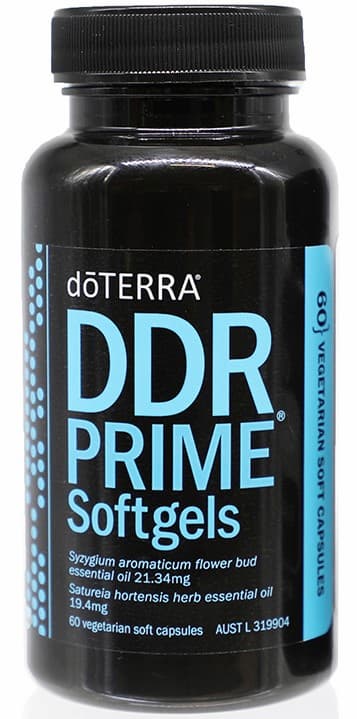 a bottle of doTERRA DDR Prime soft gels