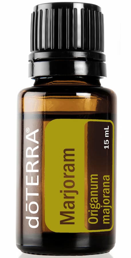 a 15ml bottle of doTERRA Marjoram essential oil